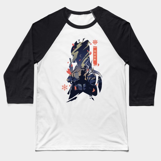 Frostflake Heron Baseball T-Shirt by whydesign